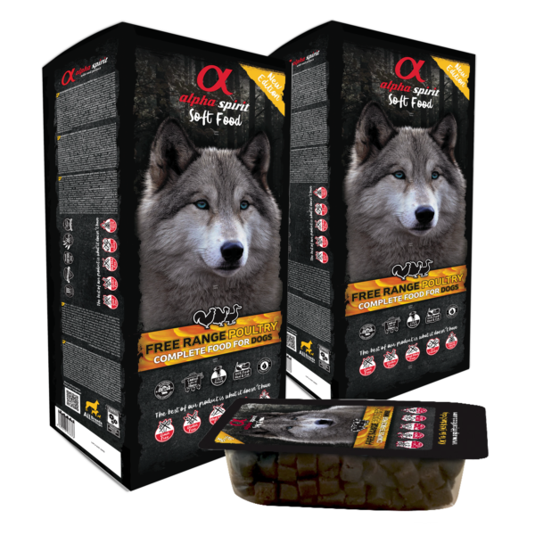 alpha spirit Dog Complete Soft Food Freiland-Geflügel 2x9kg Sparpack