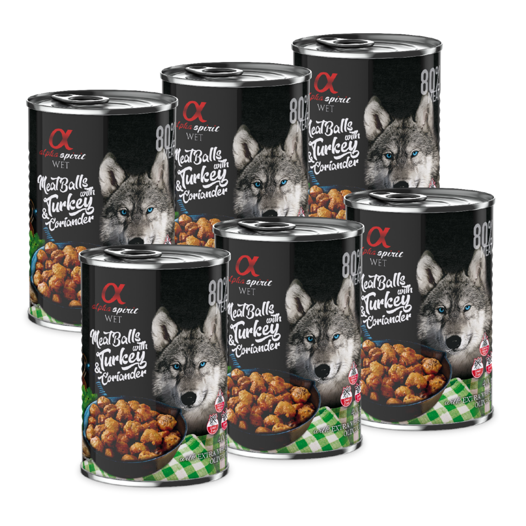 alpha spirit Dog MeatBalls mit Truthahn und Koriander 6x400g Sparpaket
