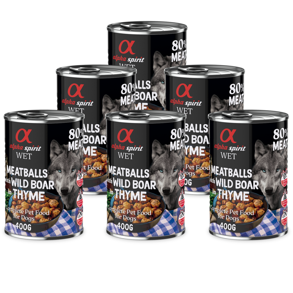 alpha spirit Dog MeatBalls mit Wildschwein und Thymian 6x400g - alpha ...