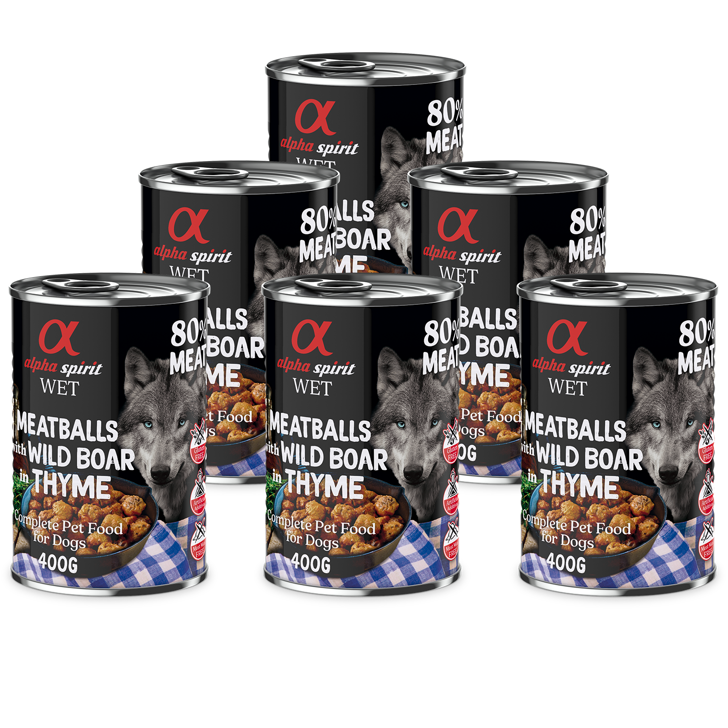 alpha spirit Dog MeatBalls mit Wildschwein und Thymian 6x400g - alpha ...