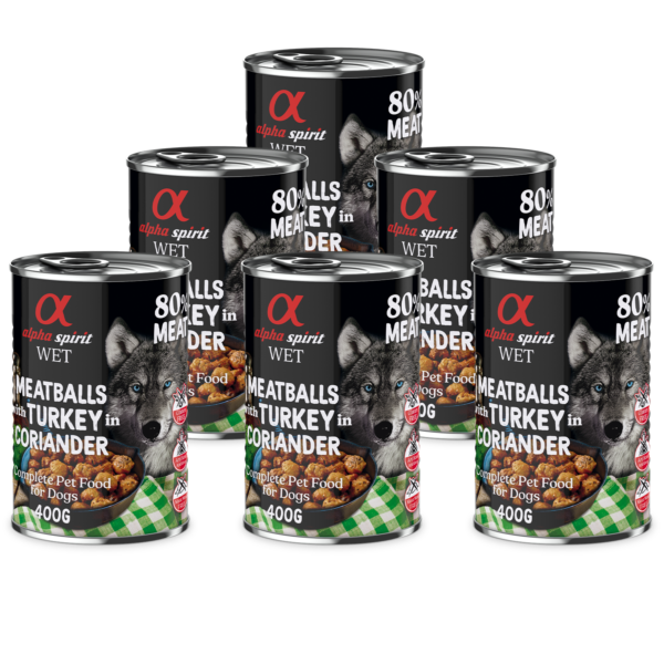 alpha spirit Dog MeatBalls mit Truthahn und Koriander 6x400g