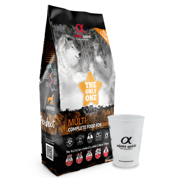 alpha spirit Dog The Only One Multiprotein 12kg + Gratis Messbecher