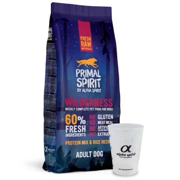 Primal Spirit Dog Adult Wilderness 12kg + Gratis Messbecher