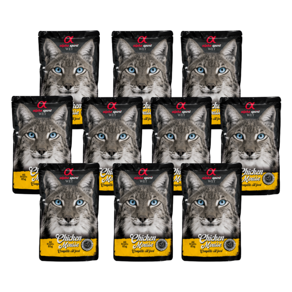 alpha spirit Cat Pouch Mousse Huhn 10x85g Sparpaket