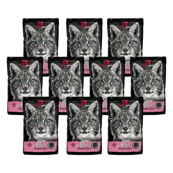 alpha spirit Cat Pouch Mousse Schinken 10x85g Sparpaket