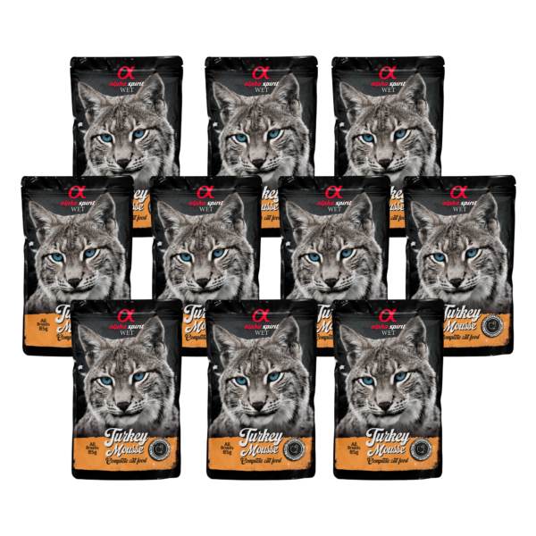 alpha spirit Cat Pouch Mousse Truthahn 10x85g Sparpaket